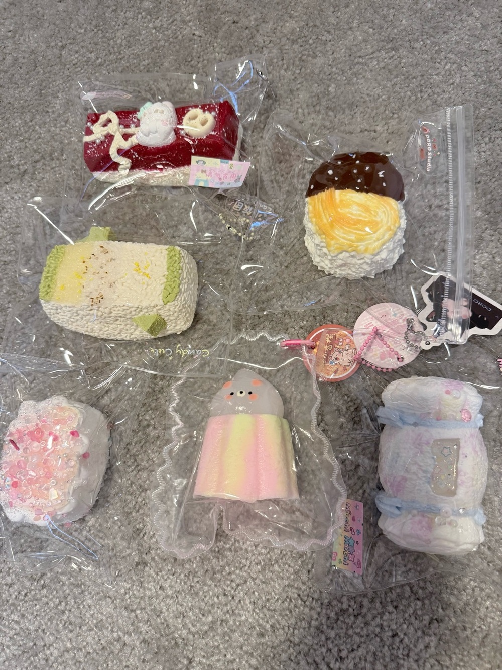 Taba Squishy Bundle Doro studio rice cake peach red kitty cookie candy 6 pieces